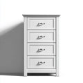 Chest of Drawers Wood 4-Drawer 90x40x100 cm - White - Classic Design