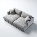 Sectional Sofa 200x85x75 cm Linen Upholstery - Light Gray - Modern Design