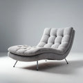 Chaise Lounge Fabric Upholstery 180x90x80 cm - Light Gray - Contemporary Design