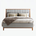 Double Bed Linen Upholstery 200x150x100 cm - Light Gray - Contemporary Design