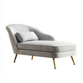 Modern Design Chaise Lounge Sofa Velvet Upholstery 160x85x75 cm - Light Gray