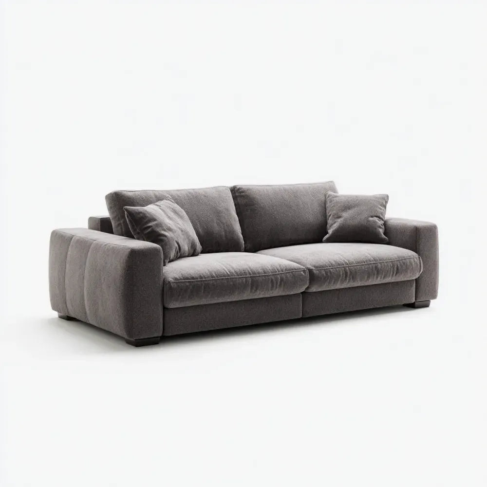 Modern Sofa Set Fabric Upholstered 200x100x80 cm - Dark Gray