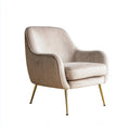 Armchair Velvet Upholstery 75x80x85 cm - Beige - Modern Design